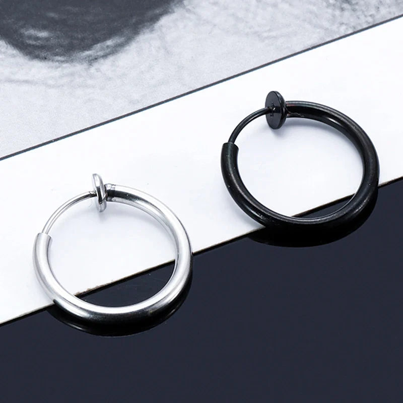 1/16 paia di orecchini a bottone magnetici da uomo in acciaio inossidabile con croce Non penetrante orecchini a cerchio Unisex CZ Magnet Clip on Earring