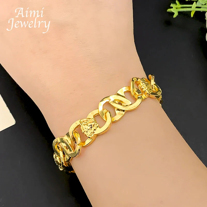 Set di Gioielli Originali per Uomo, Collana e Bracciale Hip Hop Placcati in Oro, Gioielleria alla Moda per Feste, Uso Quotidiano e Regali