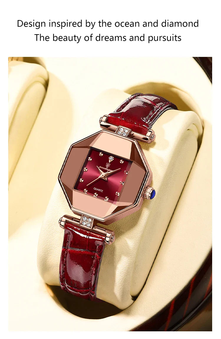 POEDAGAR Orologio da donna di alta qualità Orologi al quarzo in pelle impermeabile per donna Orologio da polso da donna casual di moda di lusso regalo Reloj