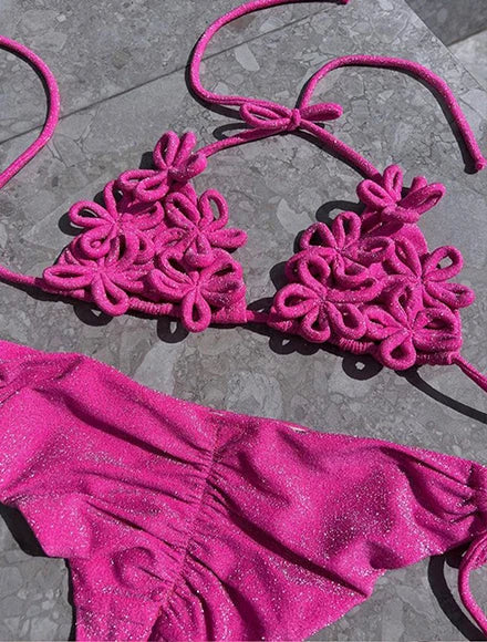2025 Elegante set bikini in pizzo bianco per costume da bagno in 2 pezzi alla moda e chic da spiaggia, perfetto per abbigliamento da spiaggia e feste in piscina, scariole estive