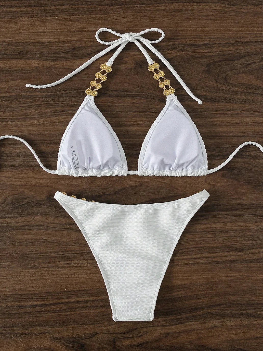 Set Bikini a Triangolo per Donna, Sexy Costume da Bagno Brasiliano a Due Pezzi con Lacci, Grazioso Costume da Bagno