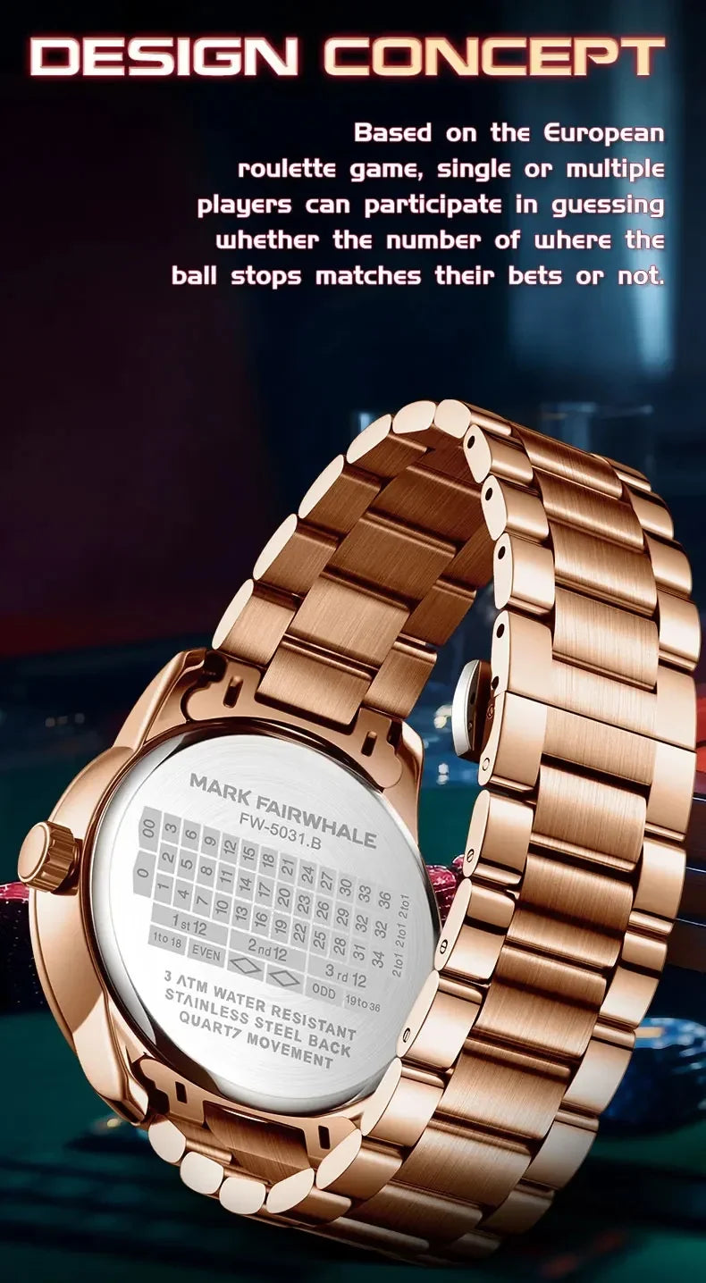 Mark Fairwhale 5031 Nuovo orologio al quarzo da uomo di marca superiore quadrante digitale rotante intrattenimento freddo orologio da notte impermeabile reloj