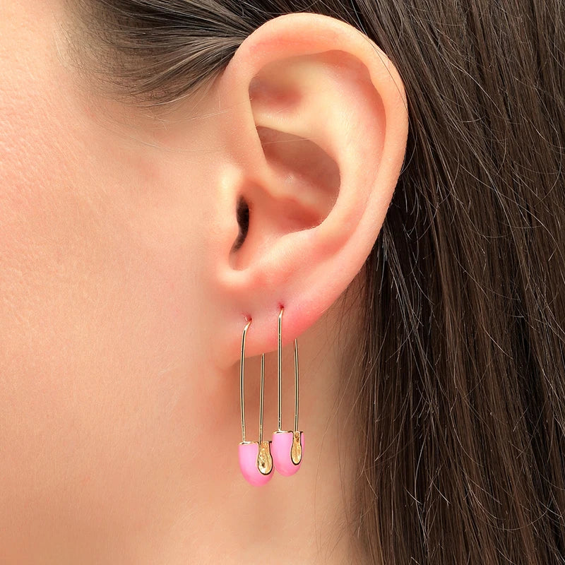 Lussuosa geometria 925 orecchio in argento sterling Ago rosa serie zircone orecchini a cerchio pendenti dolce moda regali di gioielli da sposa