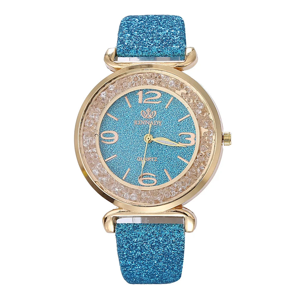 Orologio da donna di marca di lusso Orologio da polso al quarzo da donna con cassa rotonda Orologi da donna Orologio da festival Regalo di San Valentino