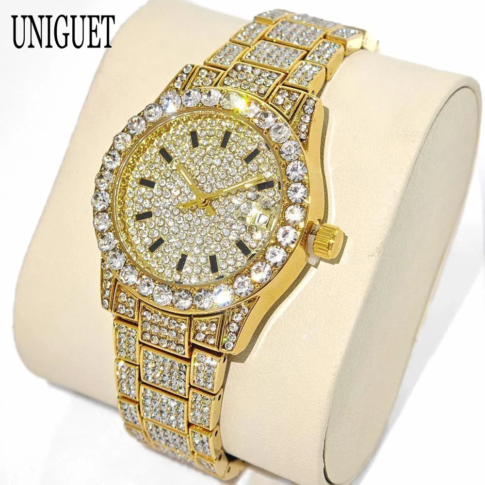 Orologio da Donna UNIGUET di Lusso alla Moda, Elegante Quadrante Piccolo con Diamanti Rosa, Mini Orologio da Polso al Quarzo Bling-Bling da Donna, Regalo