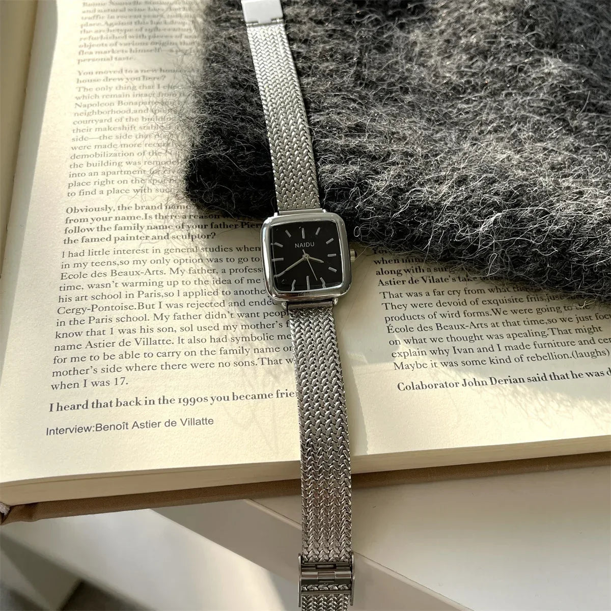 Orologio al quarzo semplice di marca per donna Orologi da donna regalo di lusso retrò Orologi da polso con cinturino in acciaio inossidabile regolabile con quadrante piccolo