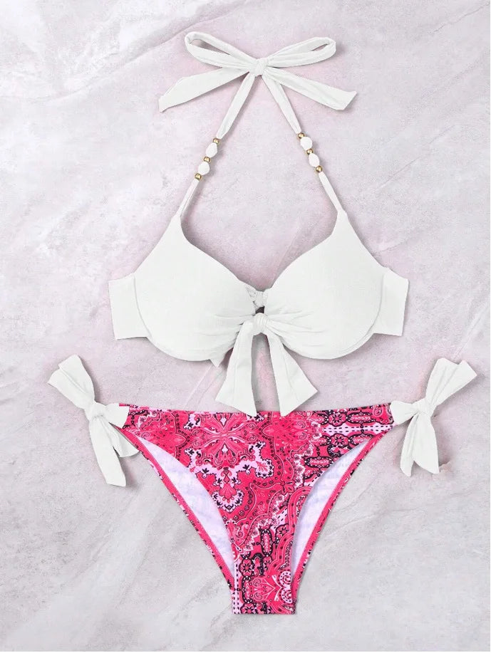 Sexy Push Up Bikini 2024 Costume da bagno donna Due pezzi Costumi da bagno Perizoma femminile Bikini Set Nuoto per costumi da bagno Biquini brasiliano