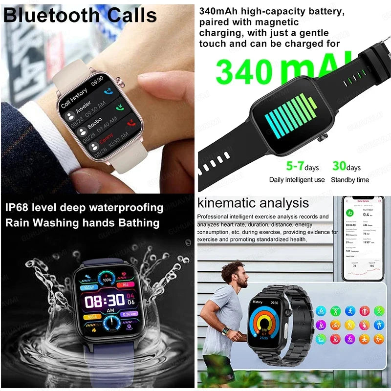 Nuovo 2025 Smartwatch per XIAOM1 con ECG+PPG, Monitoraggio Grasso Sanguigno e Acido Urico, Frequenza Cardiaca, Pressione Sanguigna, Chiamate Bluetooth per Uomini e Donne