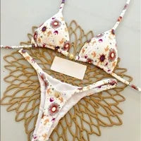 Nuovo bikini sexy tie-dye a due pezzi per donna, accessori per costumi da bagno
