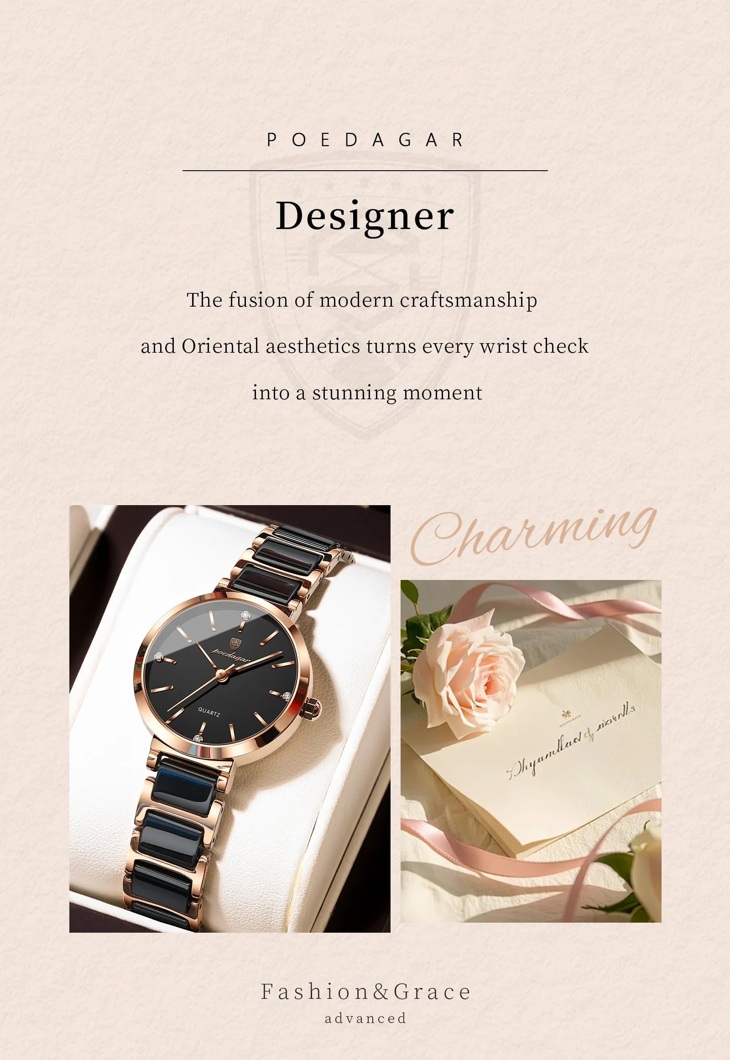 Orologio di lusso POEDAGAR Top Diamond per donna, orologio al quarzo da donna di alta qualità, impermeabile, in acciaio inossidabile, con scatola.