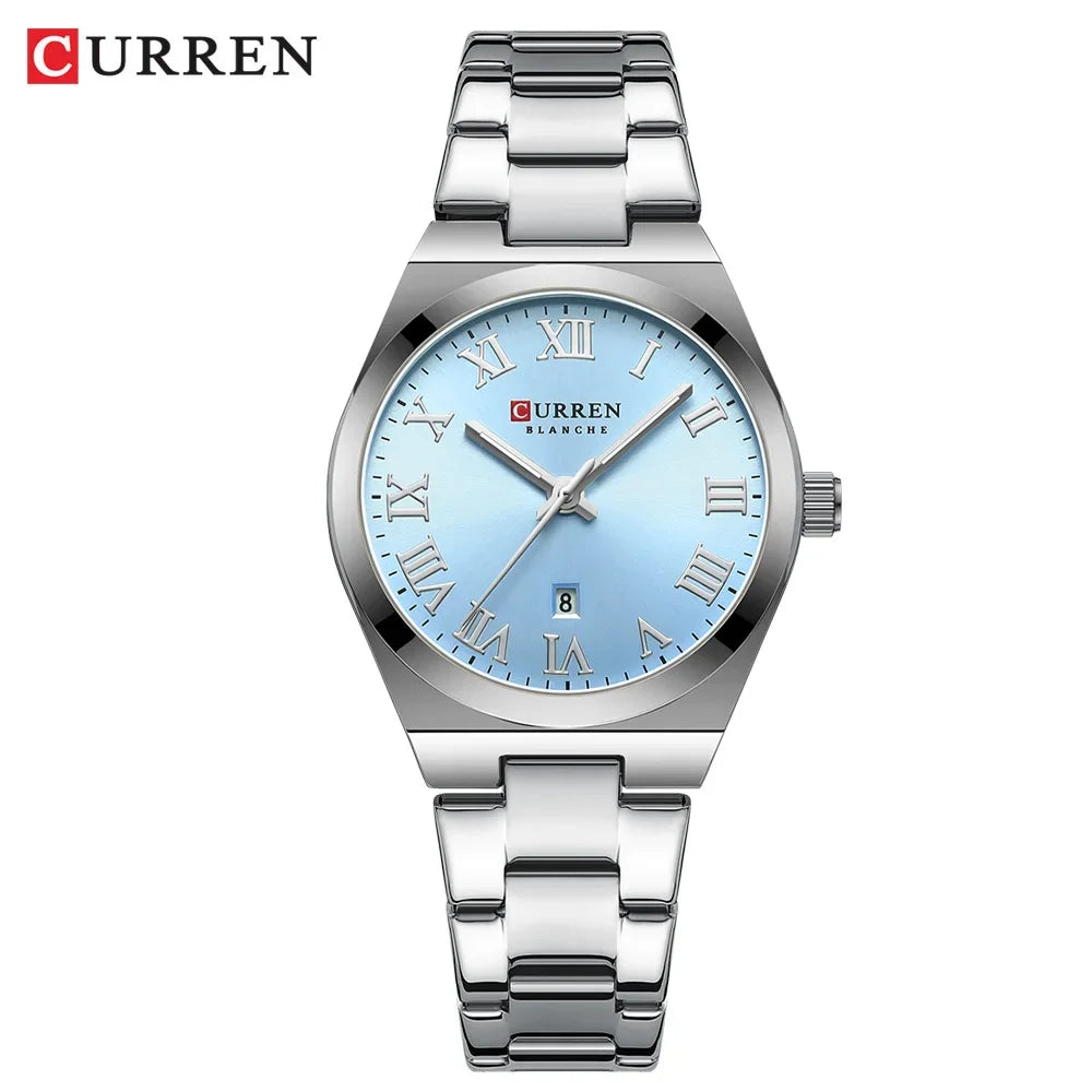 CURREN Orologio da donna, Orologi da donna, Orologi da donna, Abito alla moda impermeabile Bracciale in acciaio inossidabile Orologi analogici Data