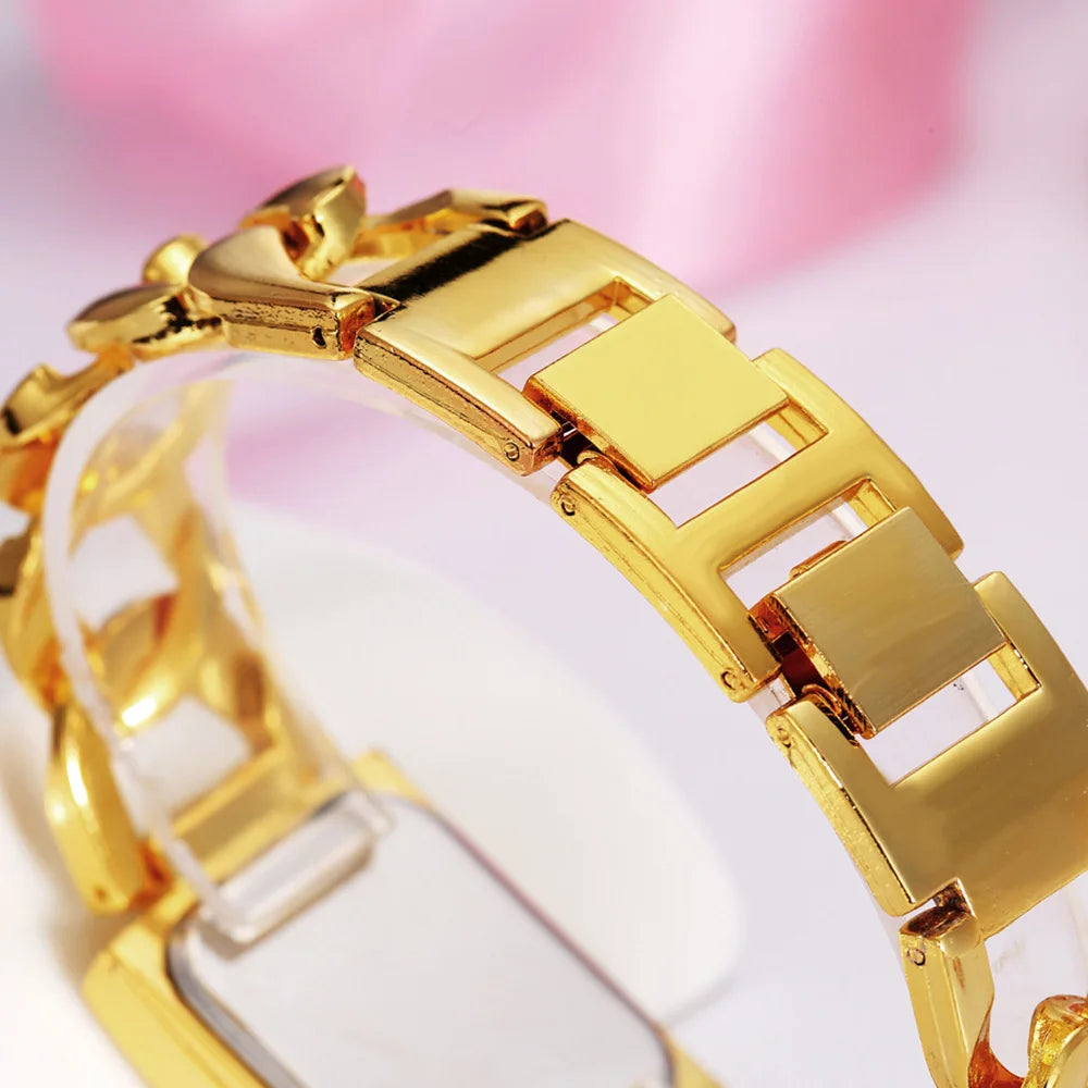 UTHAI Orologio da donna con diamanti quadrati intarsiati quadrati leggeri Orologi al quarzo moda di lusso Orologio da polso da donna con cinturino in metallo Orologio da ragazza