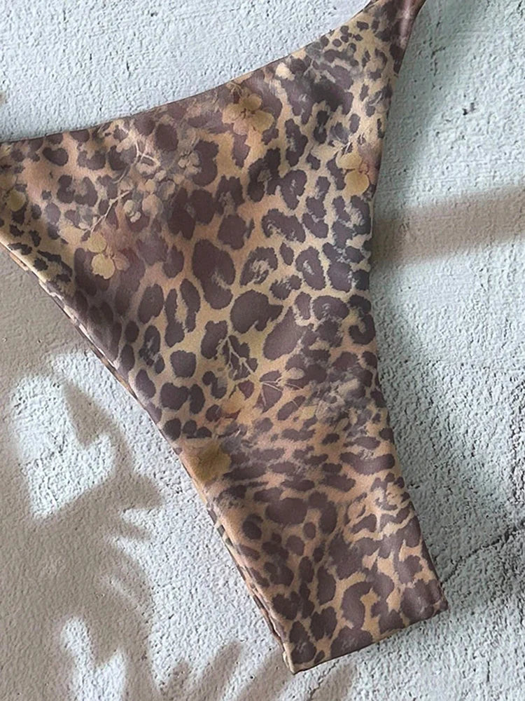 Sexy Leopardo Push Up Bikini Costumi da bagno a due pezzi 2026 Micro Bikini Set Costume da bagno donna Abbigliamento da spiaggia Perizoma Costumi da bagno per donna