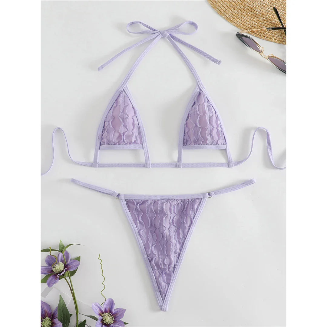 Nuovo rugoso estremo Mini Micro perizoma Bikini donna costumi da bagno femminile costume da bagno due pezzi Bikini bagnante costume da bagno Swim K4827