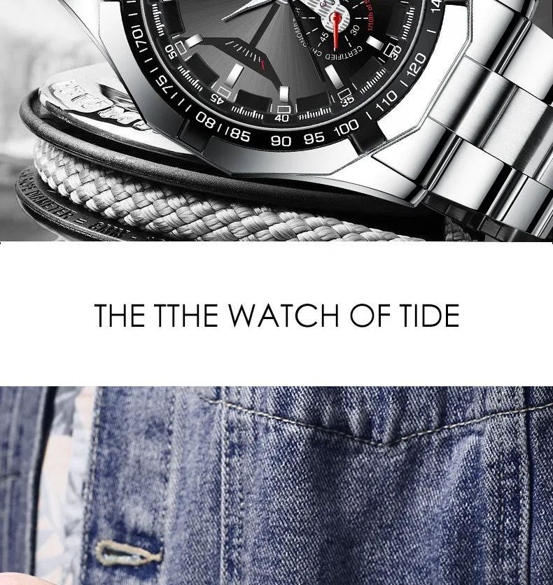 2024 Top Brand di Lusso Orologio di Moda Casual Militare Al Quarzo Sport Orologio Da Polso In Acciaio Pieno Impermeabile Orologio da Uomo Relogio Masculino