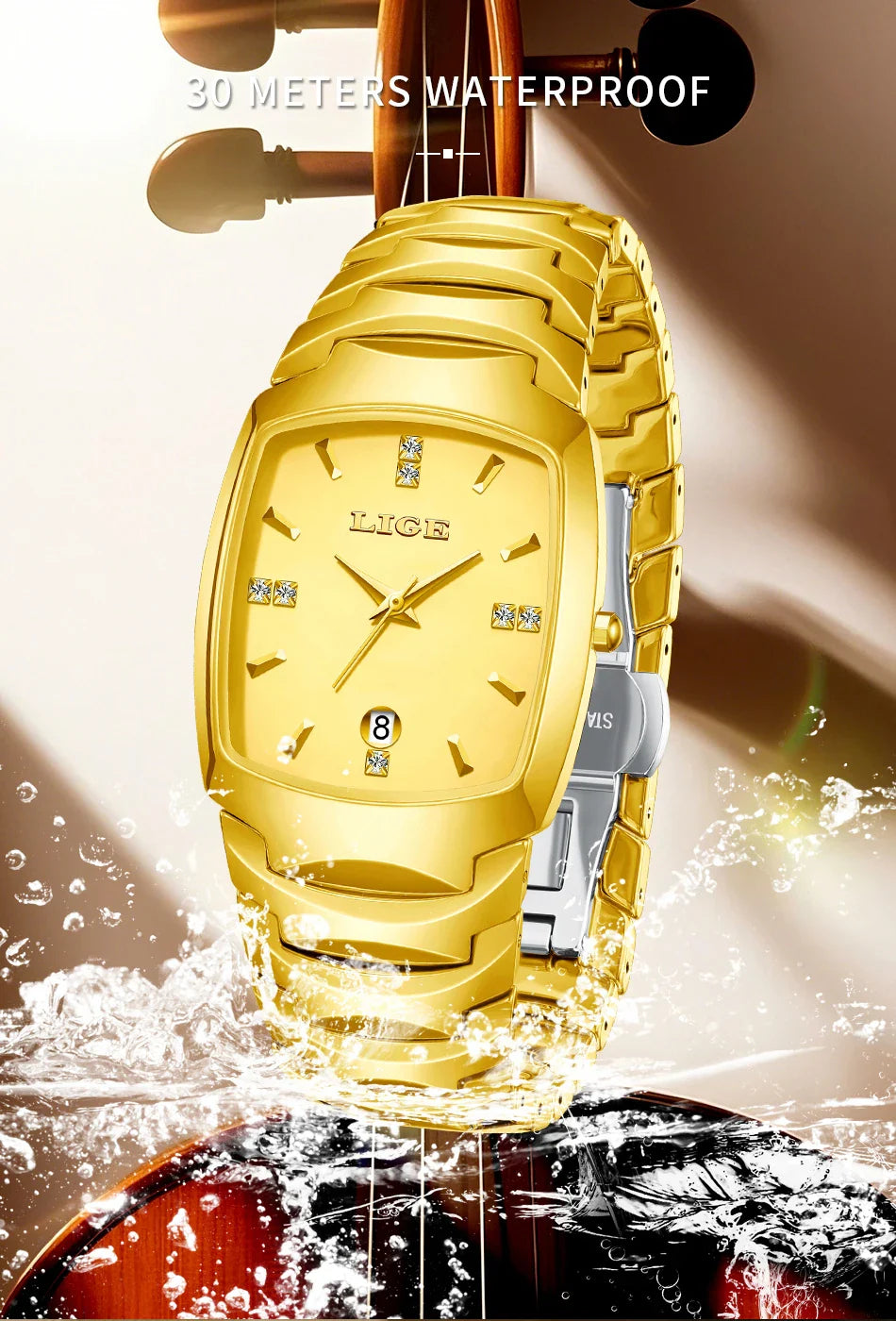 LIGE Orologio da Donna di Lusso alla Moda, Elegante e Semplice, in Acciaio Inossidabile, Casual, al Quarzo, con Calendario, Regalo Romantico per Signore, Novità