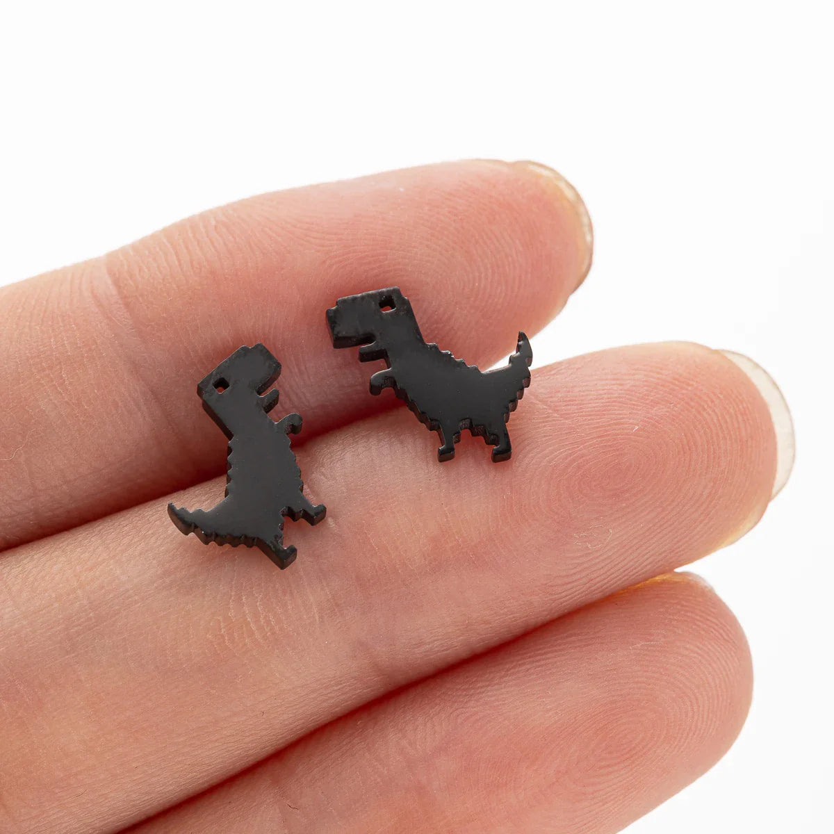 1 paio di nuova moda minimalista carino femminile in acciaio inossidabile mini dinosauro orecchini per ragazze accessori gioielli regali GED509