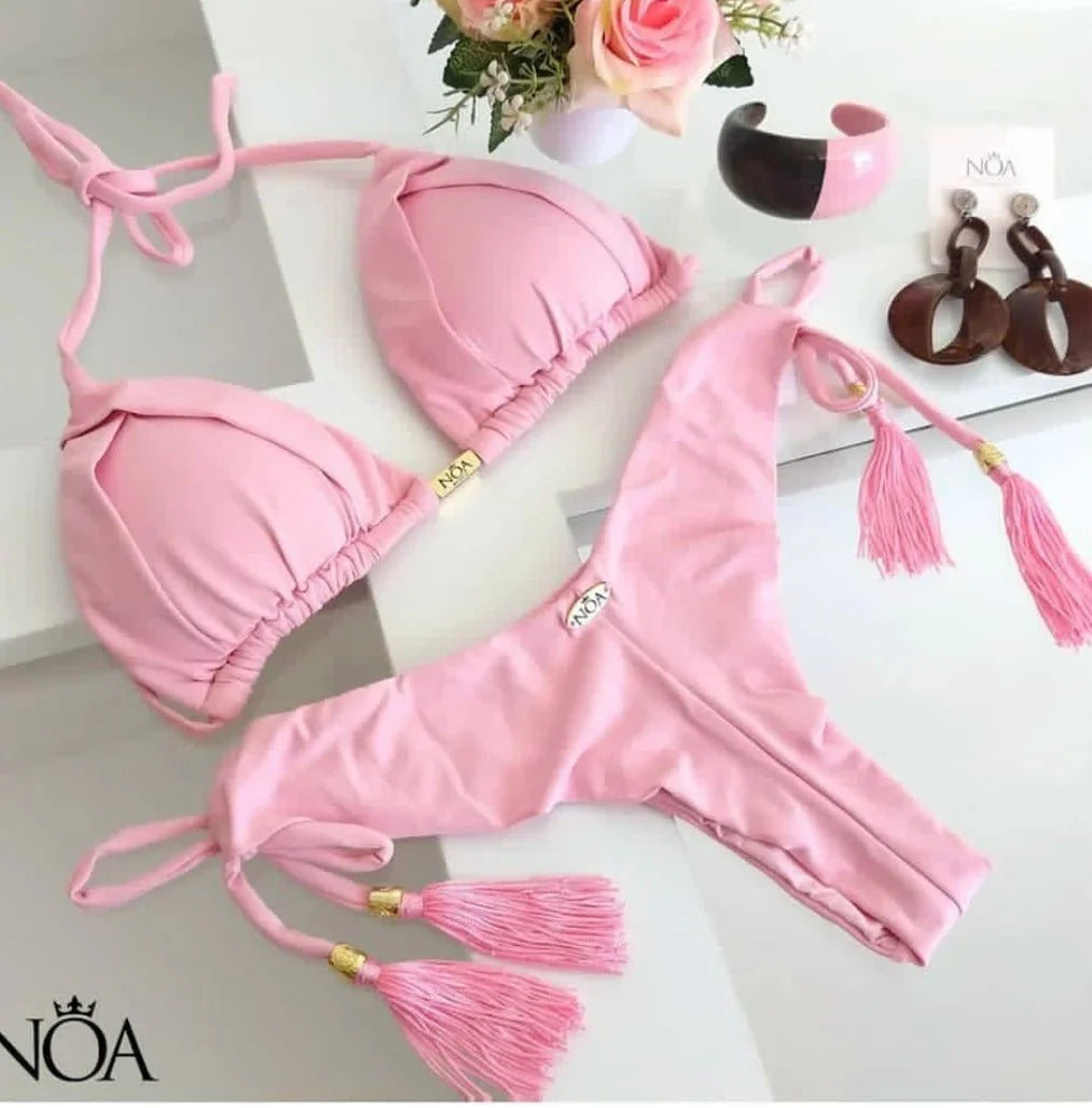 RUOTONGSEPT 2025 Nuovo Sexy Costume da Bagno Triangolare in 13 Colori per Donne, Bikini Brasiliano, Costume Push-Up, Set Bikini da Spiaggia