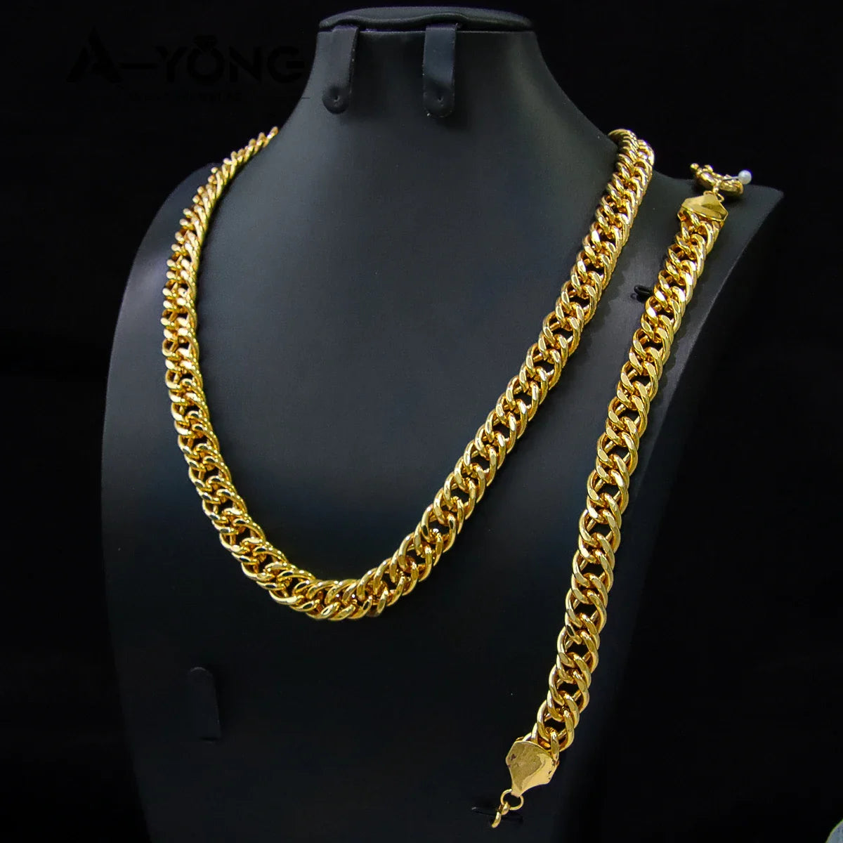 Set di gioielli Hip Hop di lusso placcato oro 21k Dubai Fashoin Collana a catena cubana Arabo Donna Uomo Punk Evento Gioielli per feste