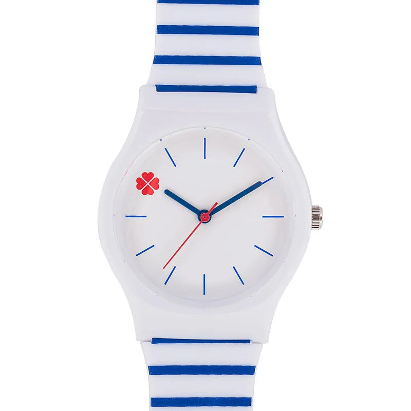 Orologio da studente/donna con cinturino in silicone alla moda casual Orologio in cristallo classico di alta qualità con novità per cartoni animati