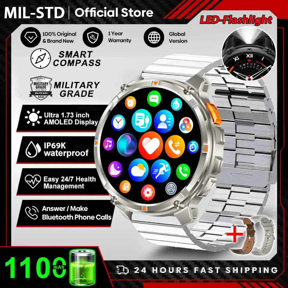 Nuovo T-Rex3 Ultra 1100mAh Batteria Smart Watch GPS Track Bussola IP69K Impermeabile Sport tracker All'aperto Militare Smartwatch
