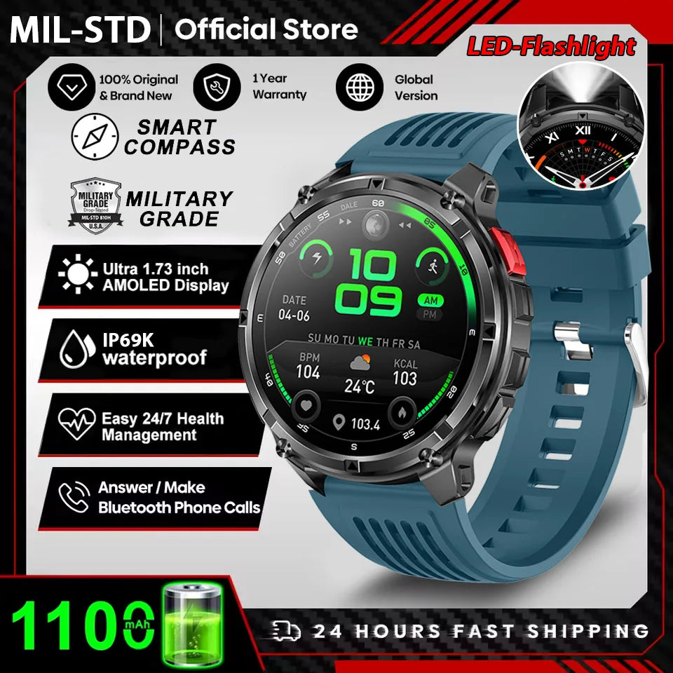 Nuovo T-Rex3 Ultra 1100mAh Batteria Smart Watch GPS Track Bussola IP69K Impermeabile Sport tracker All'aperto Militare Smartwatch