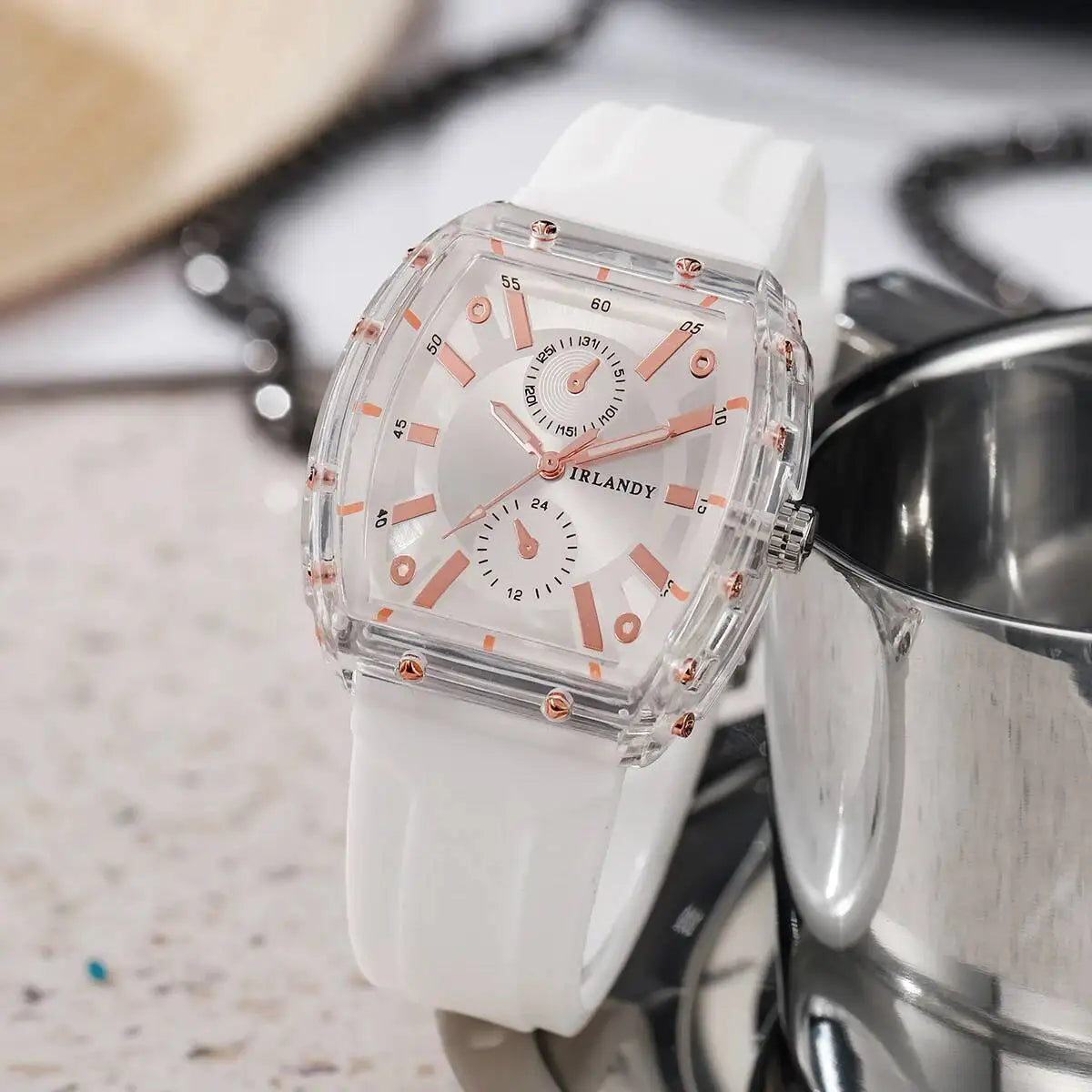 Orologi da donna alla moda Orologi da polso al quarzo da donna con cinturino in silicone casual per ragazze Orologio Reloj Mujer (senza scatola)