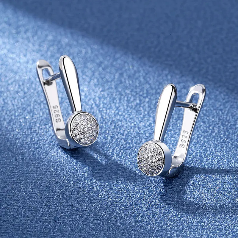 Orecchini in argento sterling 925 gioielli di alta qualità retrò modello semplice orecchini con zirconi bianchi viola vendita calda