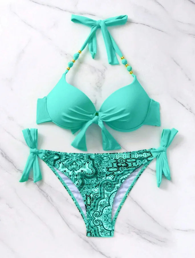 Sexy Push Up Bikini 2024 Costume da bagno donna Due pezzi Costumi da bagno Perizoma femminile Bikini Set Nuoto per costumi da bagno Biquini brasiliano