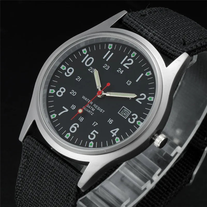 Ragazzi marca orologi economici uomo moda casual cinturino in nylon sport esercito regali data orologio da polso al quarzo fluorescente Relogio Masculino