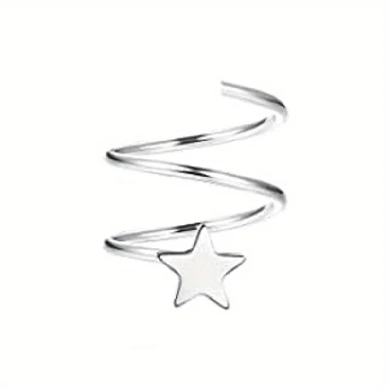 Drperfect 1pc orecchini chirurgici in acciaio inossidabile per donna uomo orecchini con retro piatto orecchini con cartilagine orecchini a cerchio con Piercing