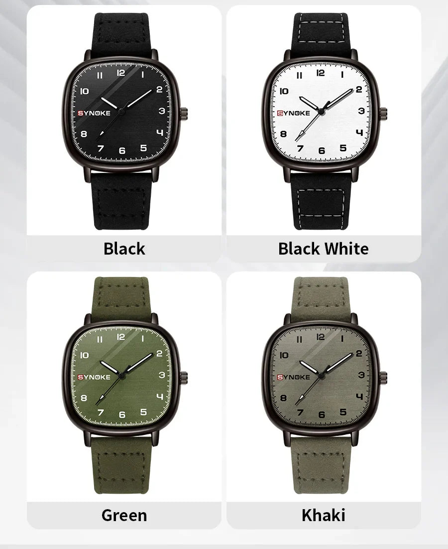 SYNOKE orologio al quarzo da uomo Fashion Simple Business Belt orologio al quarzo per uomo orologio da polso per studenti sport Non meccanico