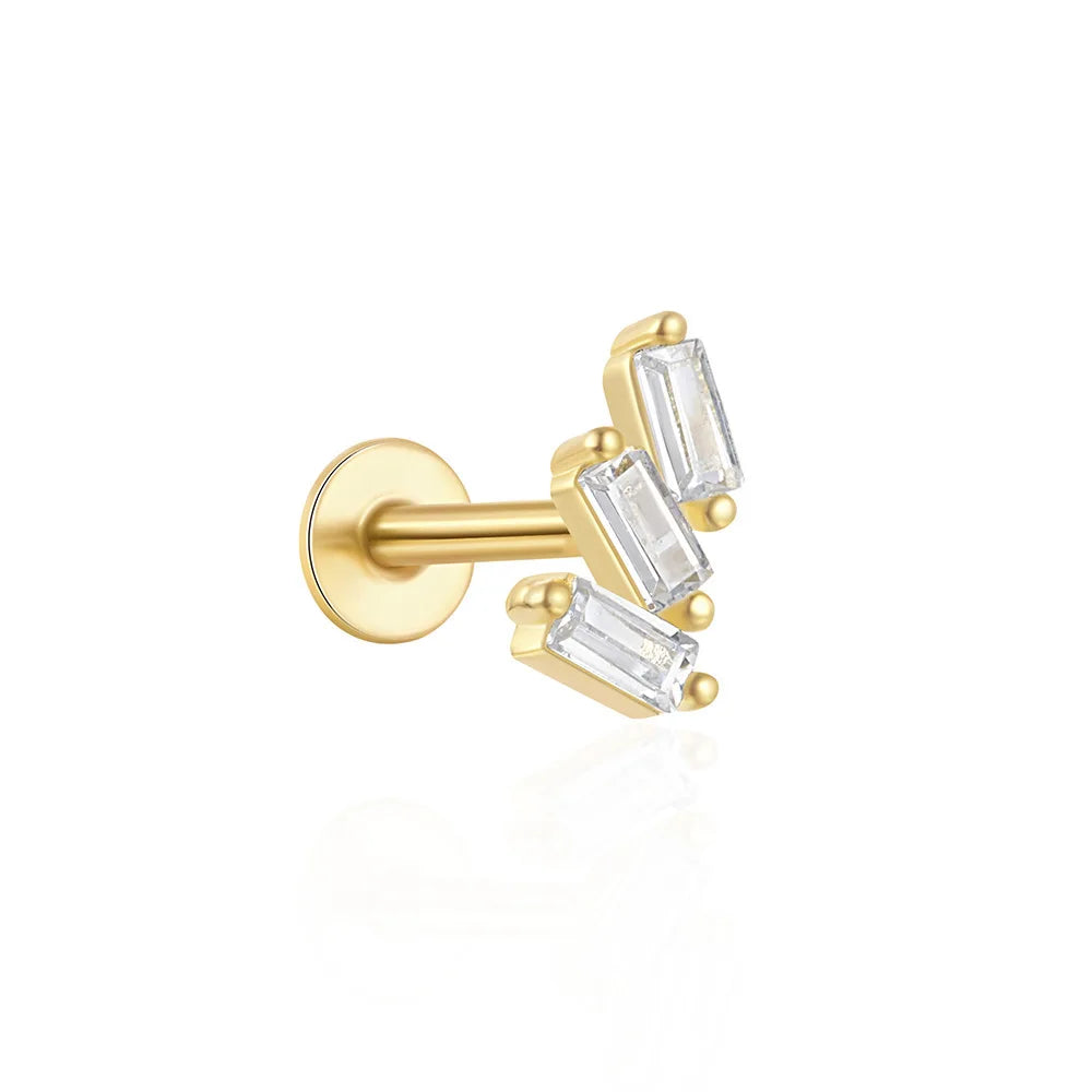 Orecchini con polsini piatti filettati con nappa tempestata di diamanti di nuovo stile, accessori per orecchie in stile europeo e americano.