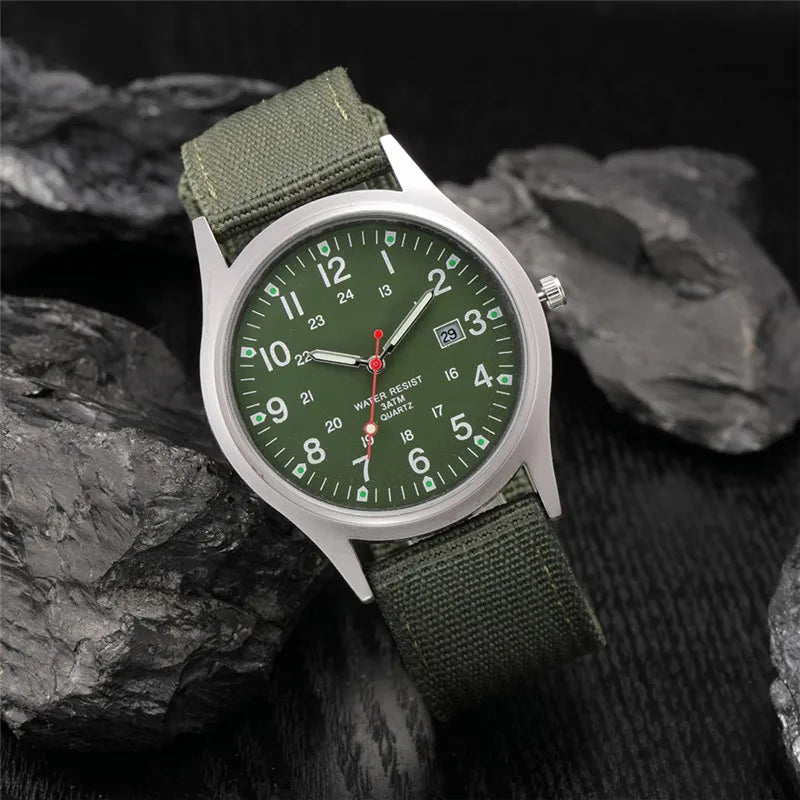 Ragazzi marca orologi economici uomo moda casual cinturino in nylon sport esercito regali data orologio da polso al quarzo fluorescente Relogio Masculino