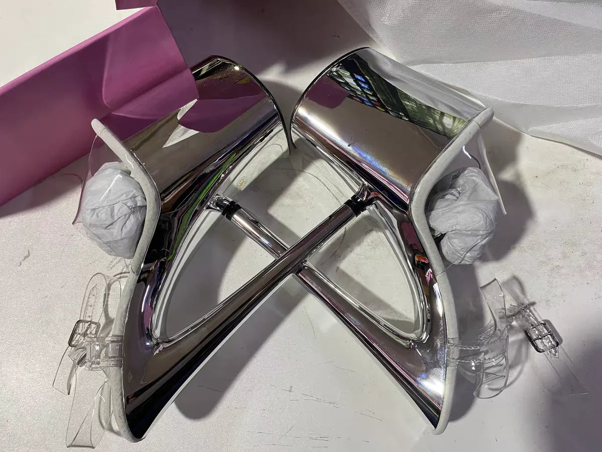 Glossy electroplated Cross dressing 8 inches high heel Stripper 20cm sandals  Clear Exotic Sexy platform pole Dance Sexy womens