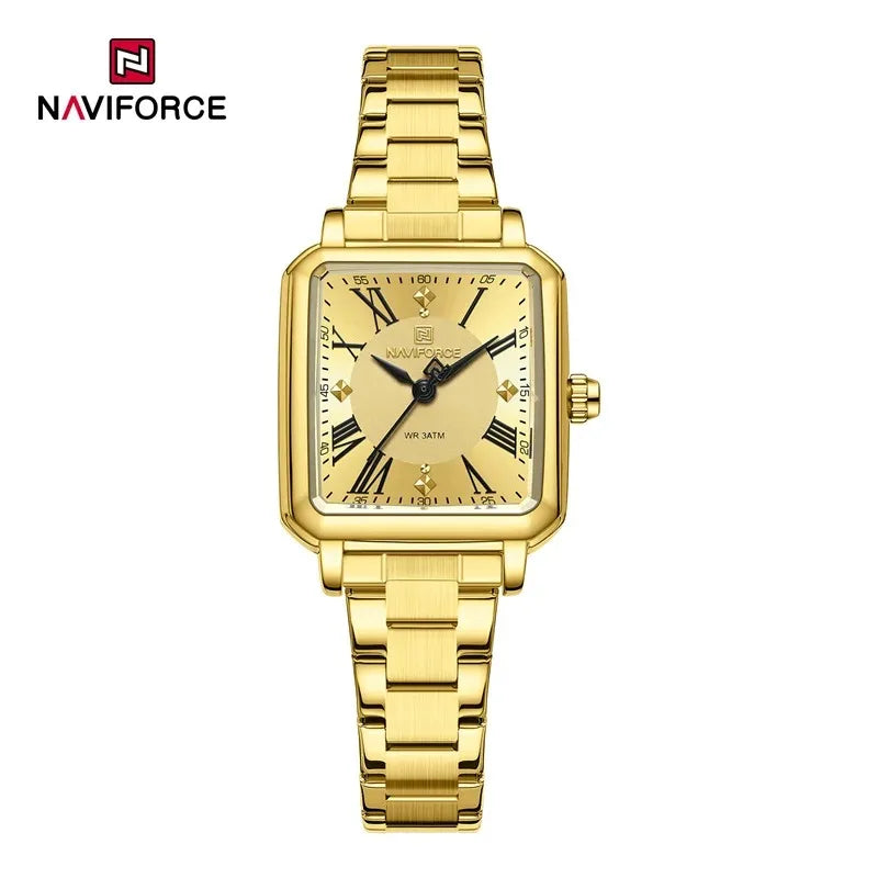 NAVIFORCE Orologio da donna alla moda per donna Orologio da polso da donna casual impermeabile al quarzo in acciaio inossidabile da regalare alla fidanzata 2025