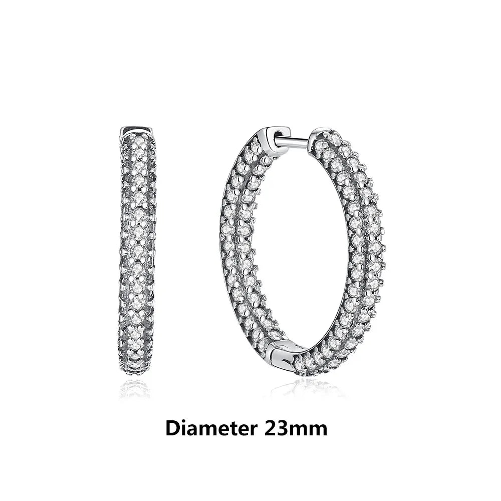 Orecchini Originali in Argento Sterling 925, Modello 2026, a Perno e a Cerchio con Cristalli, per Donna, in Oro Rosa, con Corona, Cuore, Infinito, Ape, Gioielli