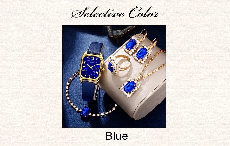 Orologi da donna quadrati di moda di lusso Orologio da polso al quarzo da donna di marca Classico semplice Femme Cinturino in pelle blu Relogio Feminino