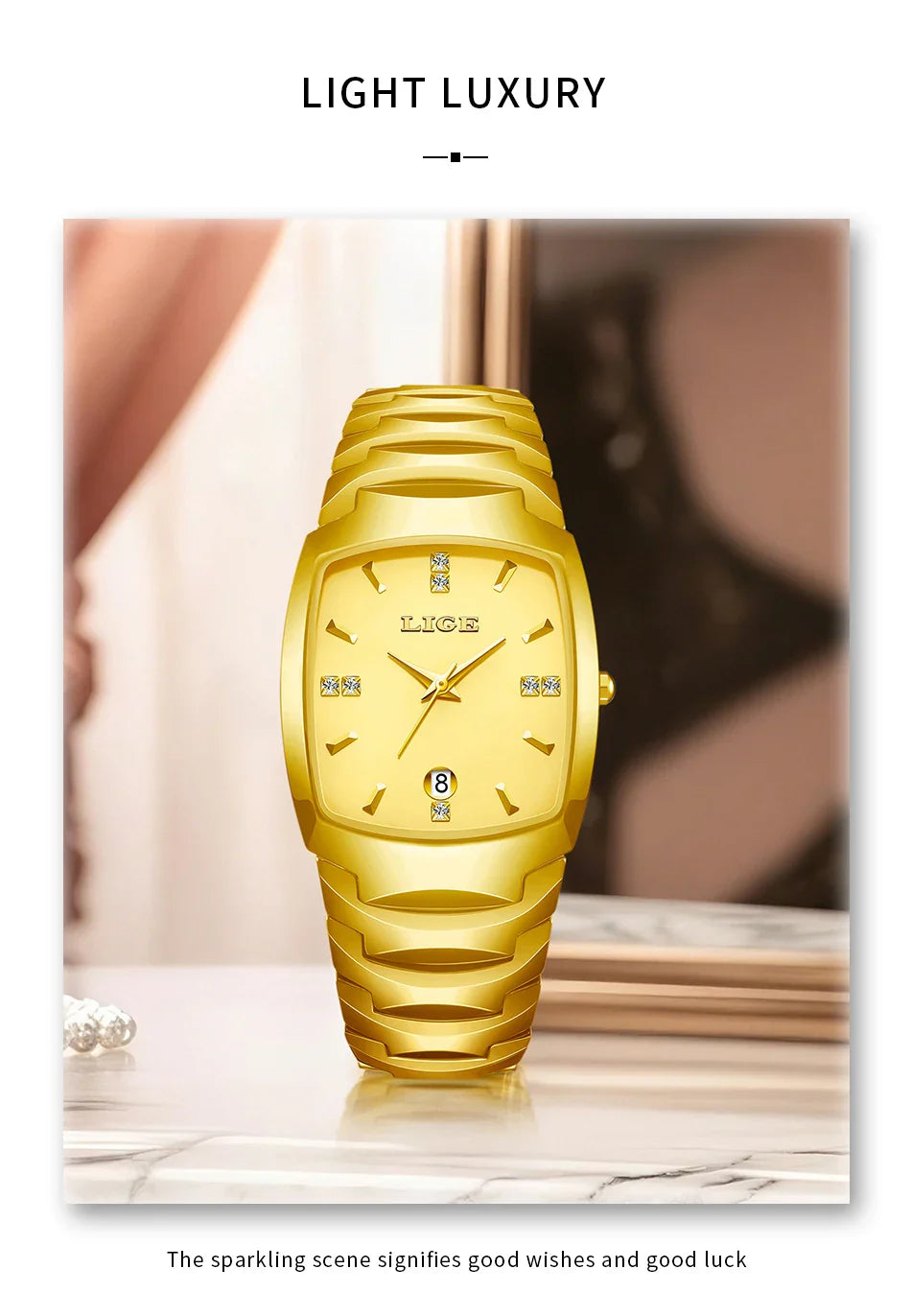 LIGE Orologio da Donna di Lusso alla Moda, Elegante e Semplice, in Acciaio Inossidabile, Casual, al Quarzo, con Calendario, Regalo Romantico per Signore, Novità
