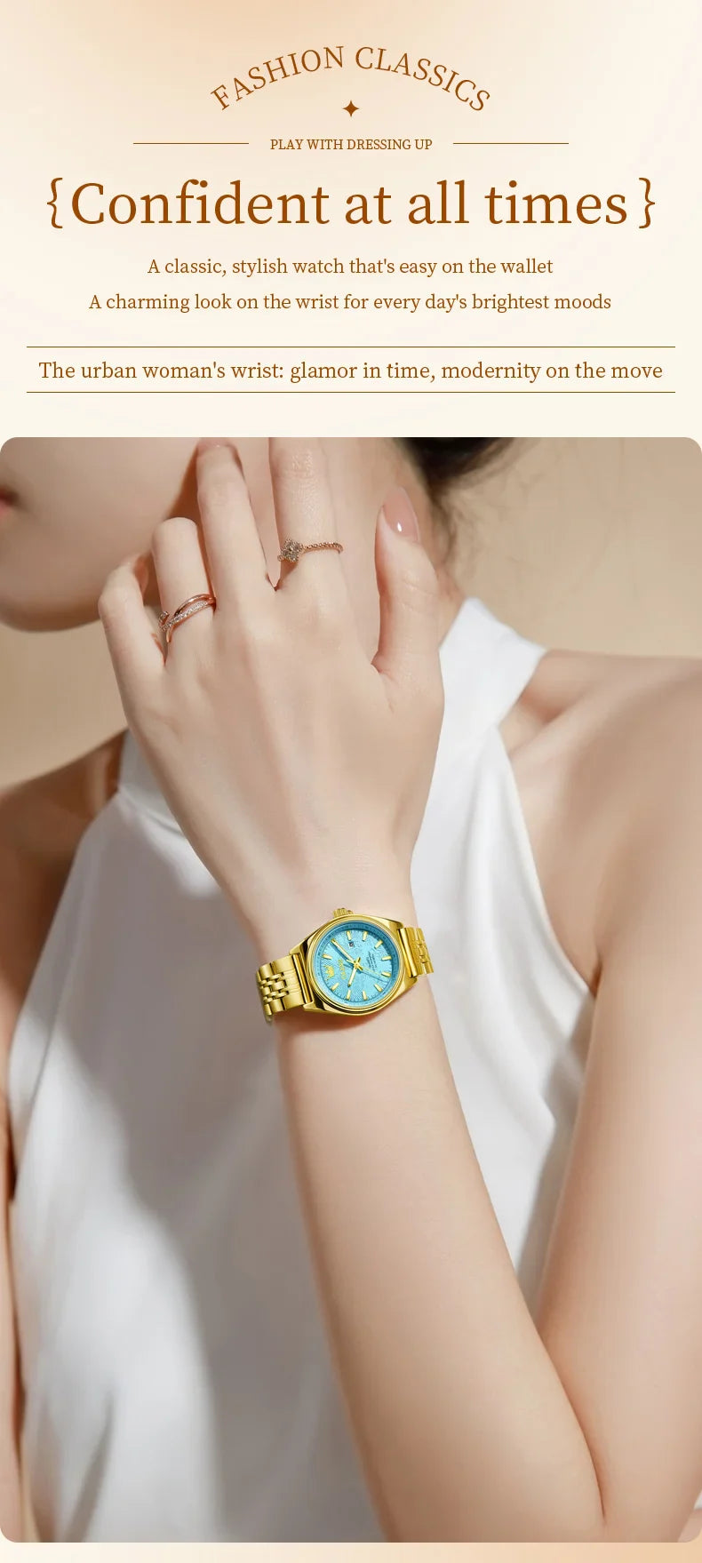 Orologio OLEVS 3703 da donna, elegante orologio al quarzo da donna, marca di alta gamma, impermeabile, luminoso, con calendario, orologio da polso di lusso per signora.