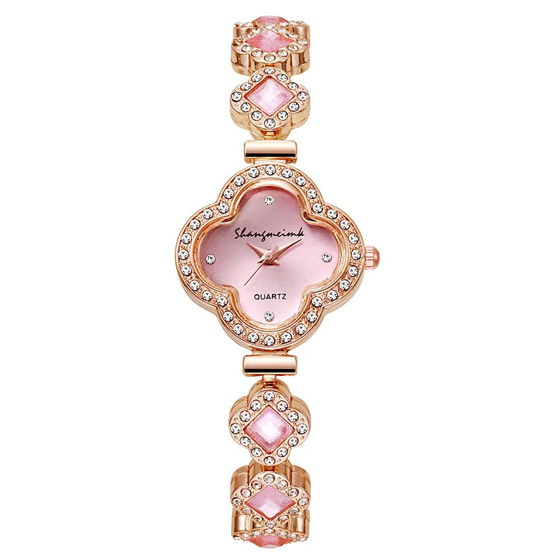 LByzHan Orologio da donna vintage con diamanti e piccolo polso verde senza scatola