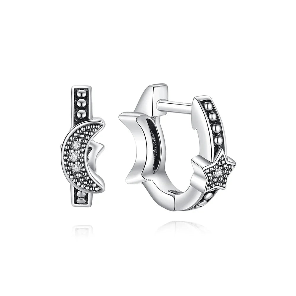 Orecchini Originali in Argento Sterling 925, Modello 2026, a Perno e a Cerchio con Cristalli, per Donna, in Oro Rosa, con Corona, Cuore, Infinito, Ape, Gioielli