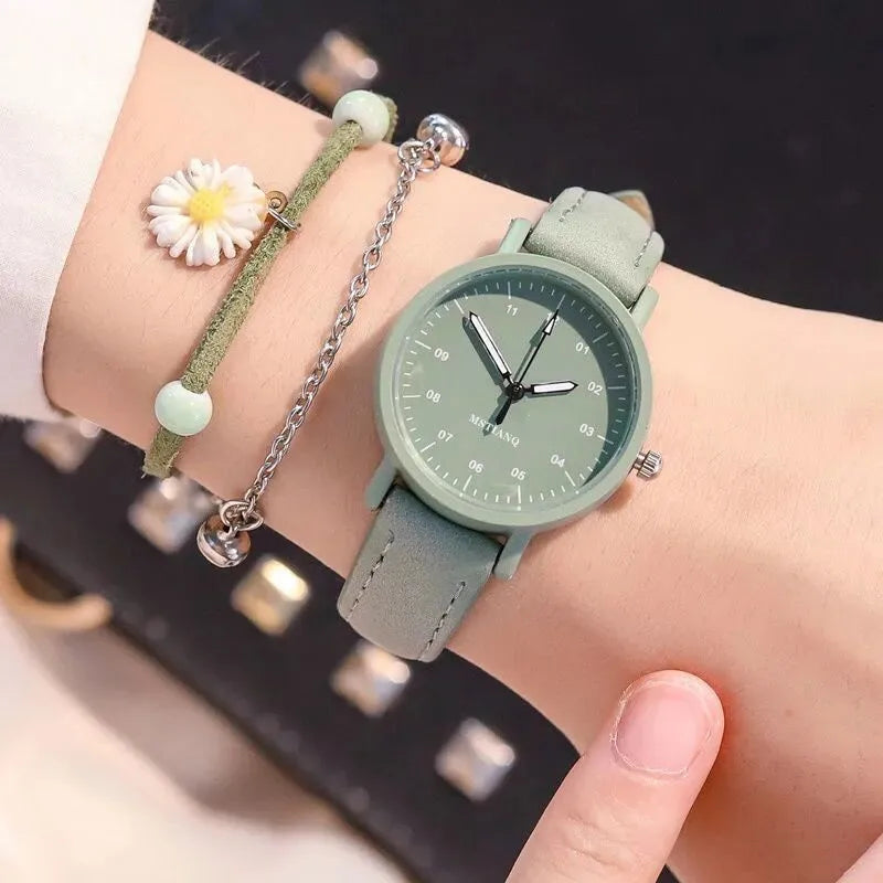 YIKAZE orologio da donna cinturino in pelle PU orologi al quarzo da donna orologio da polso da donna con quadrante rotondo impermeabile orologio da polso da donna
