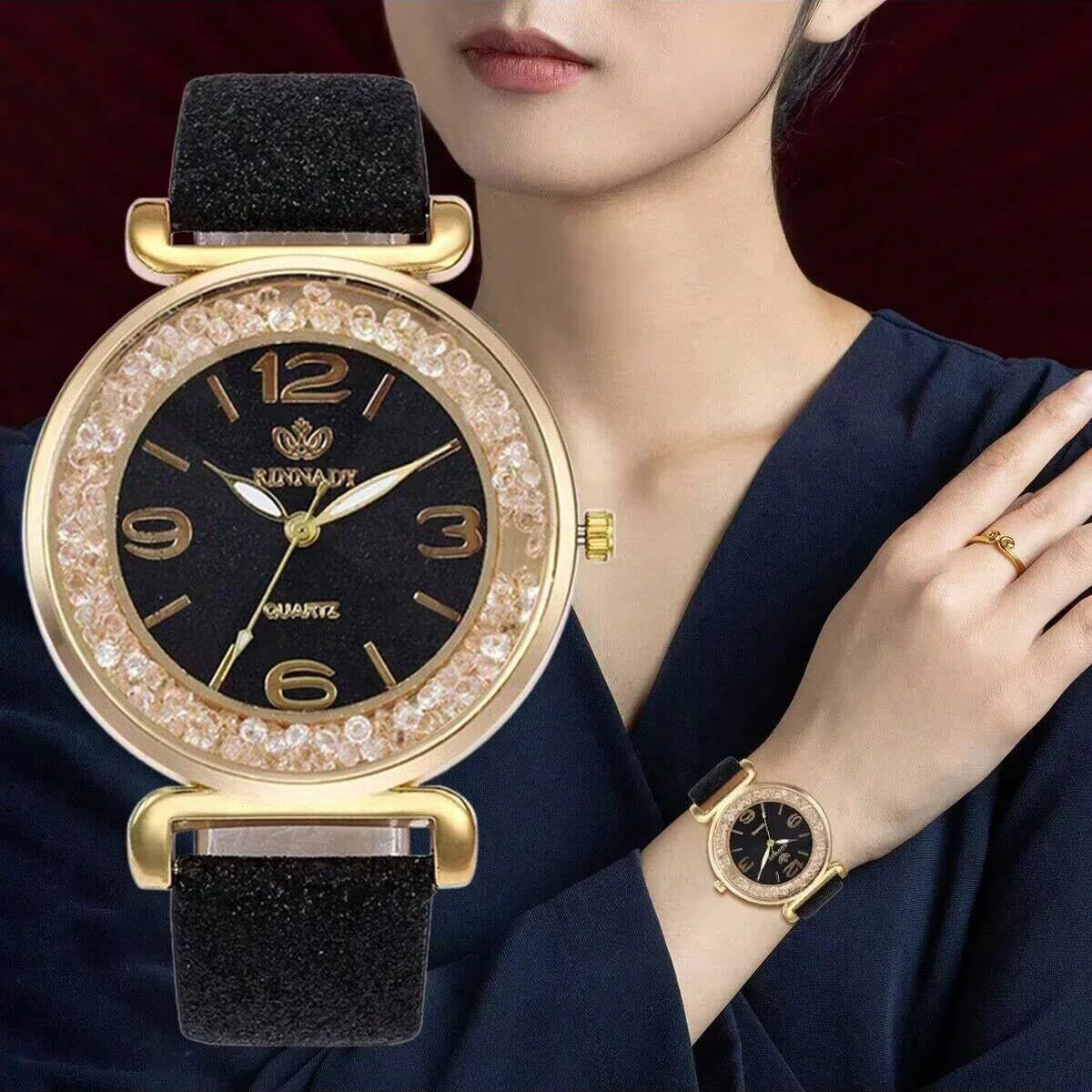 Orologio da donna di marca di lusso Orologio da polso al quarzo da donna con cassa rotonda Orologi da donna Orologio da festival Regalo di San Valentino