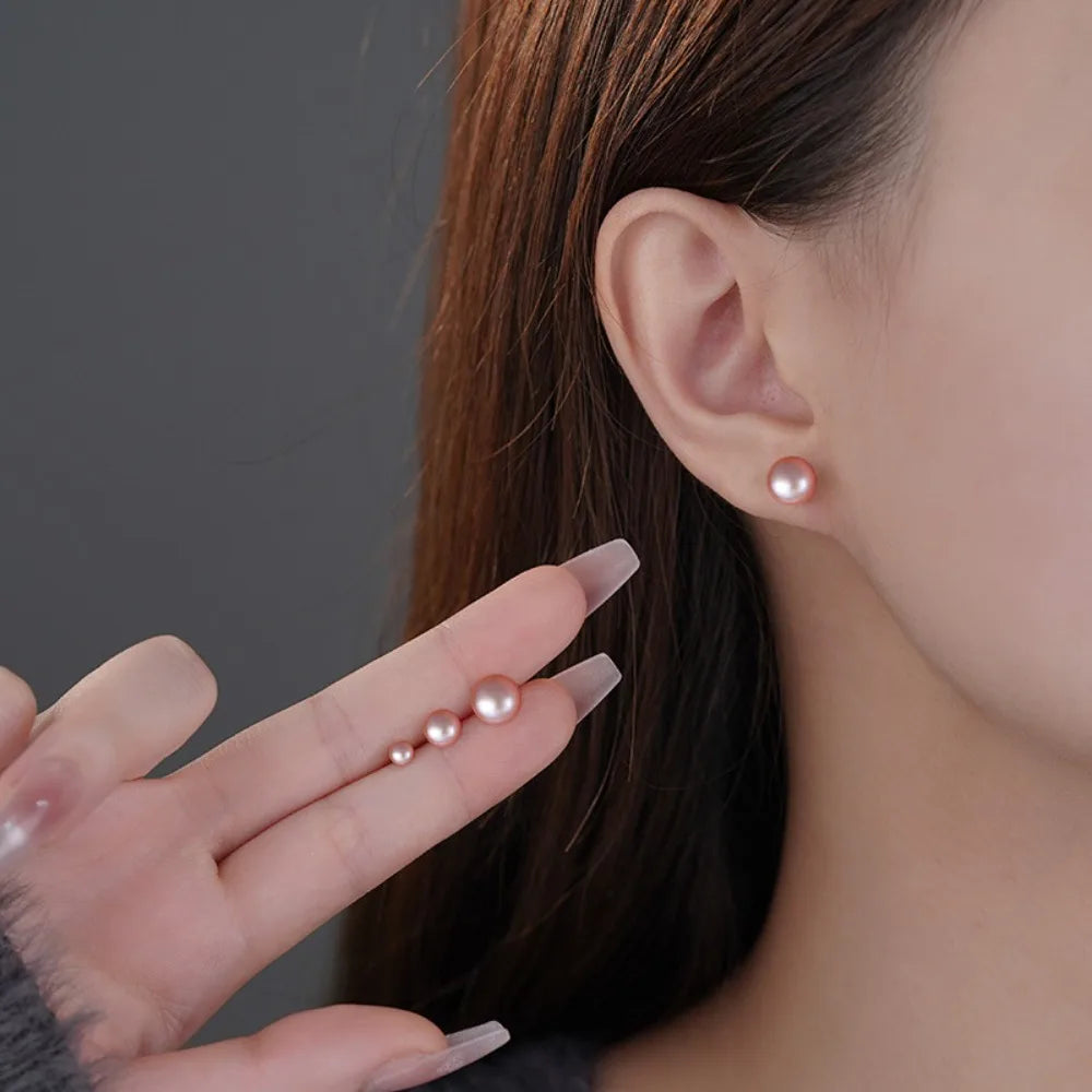 Orecchini a Perno con Perle Naturali d'Acqua Dolce per Donne, Argento Sterling 925, Gioielli Semplici e Colorati con Perle Selezionate a Mano
