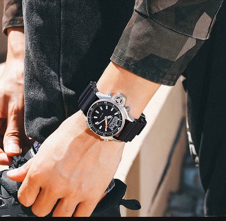 SANDA Sport orologio digitale al quarzo da uomo orologi subacquei creativi orologio da uomo con allarme impermeabile orologio con doppio Display Relogio Masculino