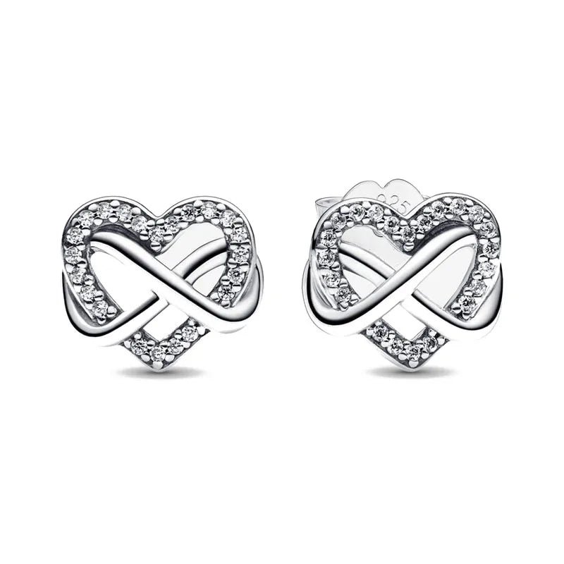 2025 Orecchini a cerchio in cristallo per le donne Orecchini gioielli Farfalla rosa Bule Moon Star Orecchini originali in argento sterling 925
