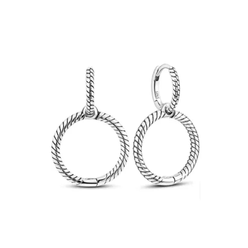 2025 Orecchini a cerchio in cristallo per le donne Orecchini gioielli Farfalla rosa Bule Moon Star Orecchini originali in argento sterling 925
