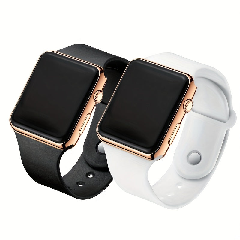 2 pezzi orologio per coppie display a LED orologio elettronico sportivo orologio da polso digitale in silicone per donna uomo regalo di San Valentino per lei