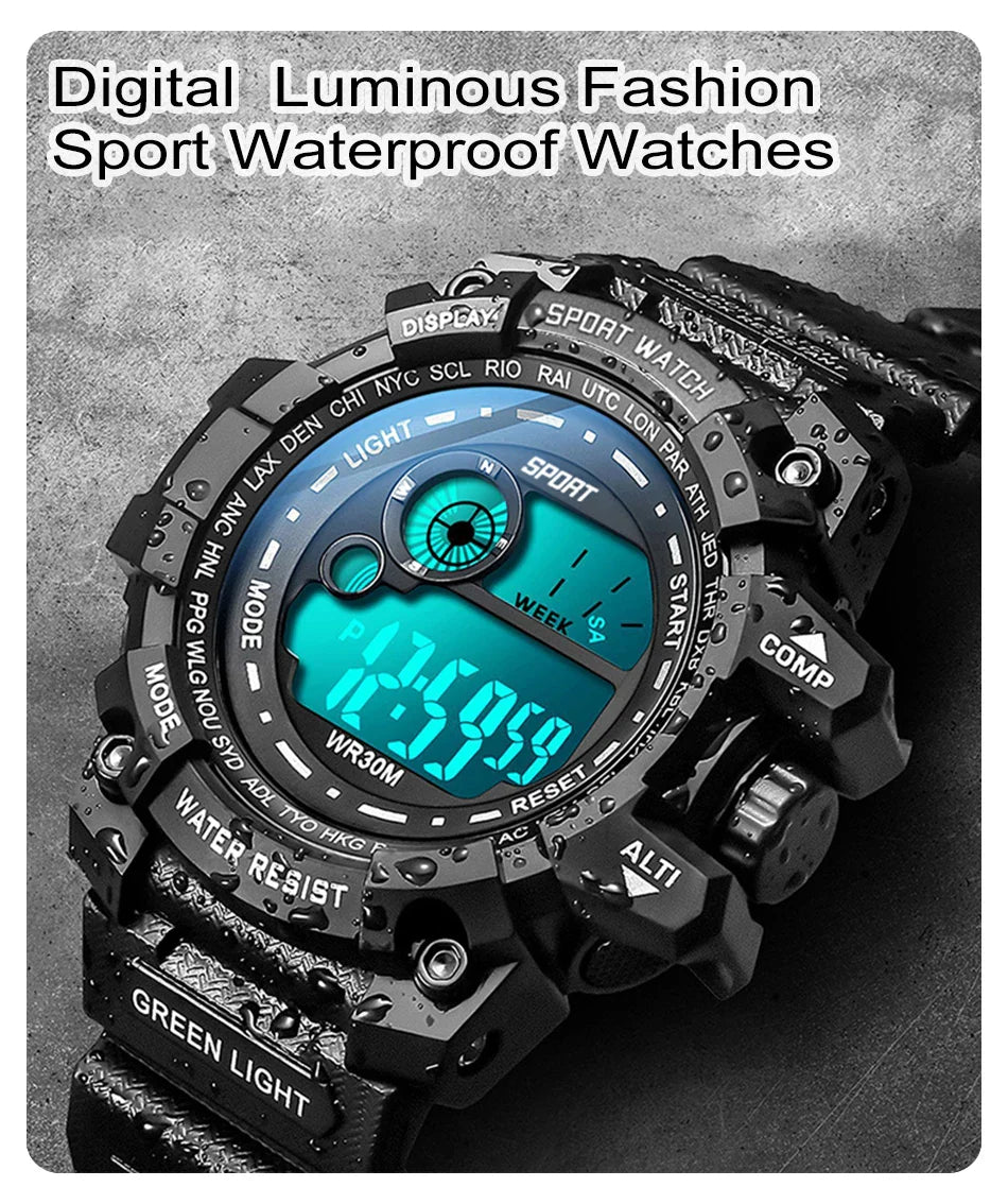 Nuovi uomini LED orologi digitali luminosi moda Sport orologi impermeabili per uomo data esercito orologio militare Relogio Masculino